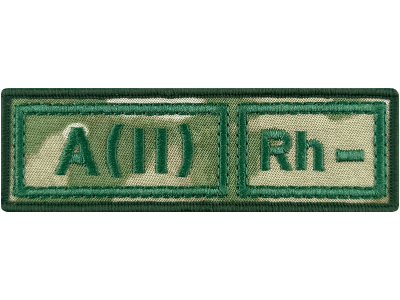 Шеврон A(II) Rh- группа крови мультикам вторая отрицательная